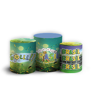 Capas Trio Cilindro Sublimado Veste Fácil - Copa do Mundo Brasil