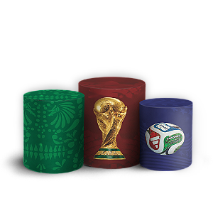 Capas Trio Cilindro Sublimado Veste Fácil - Copa do Mundo Brasil