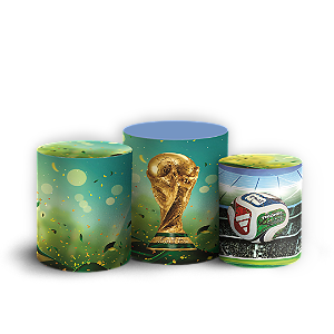 Capas Trio Cilindro Sublimado Veste Fácil - Copa do Mundo Brasil