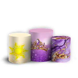 Capas Trio Cilindro Sublimado Veste Fácil - Rapunzel Enrolados