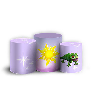 Capas Trio Cilindro Sublimado Veste Fácil - Rapunzel Enrolados