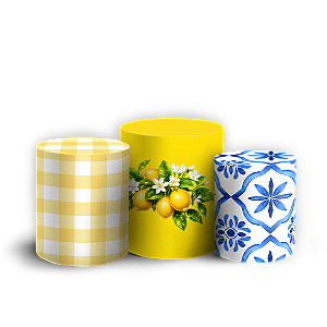 Capas Trio Cilindro Sublimado Veste Fácil - Limão