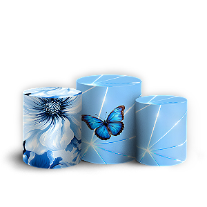 Capas Trio Cilindro Sublimado Veste Fácil - Borboleta