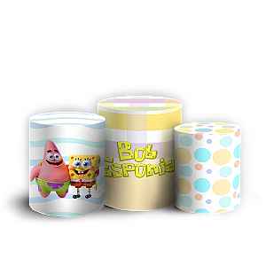 Capas Trio Cilindro Sublimado Veste Fácil - Bob Esponja