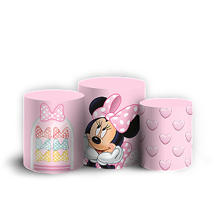 Capas Trio Cilindro Sublimado Veste Fácil - Minnie Laços