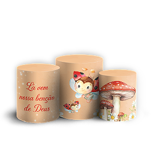 Capas Trio Cilindro Sublimado Veste Fácil - Joaninha