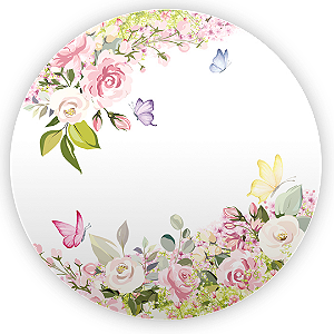 Capa Mini Painel Sublimado - Jardim com Borboletas