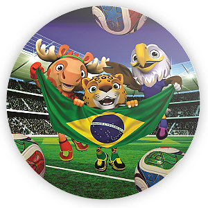 Capa Painel Redondo Sublimado - Copa do Mundo Brasil