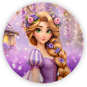 Capa Painel Redondo Sublimado - Rapunzel Enrolados