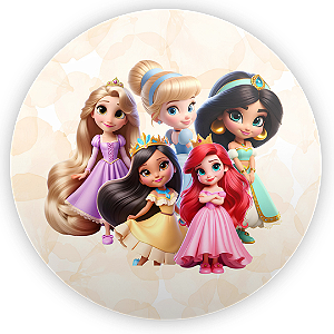 Capa Painel Redondo Sublimado - Princesas