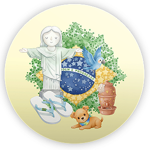 Capa Painel Redondo Sublimado - Brasilidade Infantil