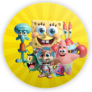 Capa Painel Redondo Sublimado - Bob Esponja