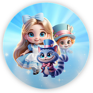 Capa Painel Redondo Sublimado - Alice