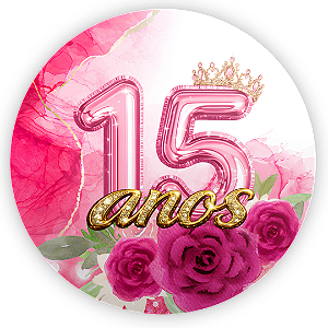 Capa Painel Redondo Sublimado - 15 Anos