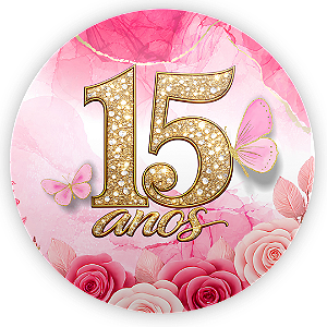 Capa Painel Redondo Sublimado - 15 Anos