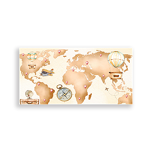 Capa Painel Retangular Sublimado - Mapa