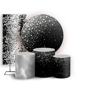 Capas Painel Redondo Trio Cilindro e Faixa Lateral Sublimado - Glitter