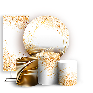 Capas Painel Redondo Trio Cilindro e Faixa Lateral Sublimado - Glitter