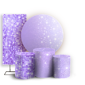 Capas Painel Redondo Trio Cilindro e Faixa Lateral Sublimado - Glitter