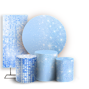 Capas Painel Redondo Trio Cilindro e Faixa Lateral Sublimado - Glitter