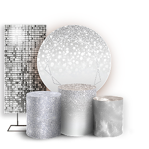 Capas Painel Redondo Trio Cilindro e Faixa Lateral Sublimado - Glitter