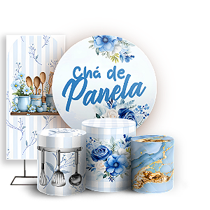 Capas Painel Redondo Trio Cilindro e Faixa Lateral Sublimado - Chá de Panela