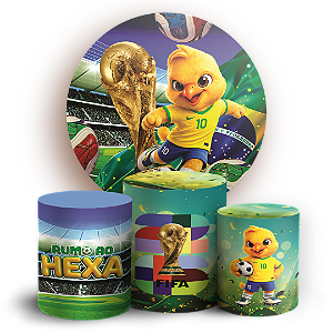 Capas Painel Redondo e Trio Cilindro Sublimado - Copa do Mundo Brasil