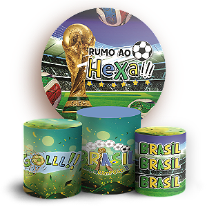 Capas Painel Redondo e Trio Cilindro Sublimado - Copa do Mundo Brasil