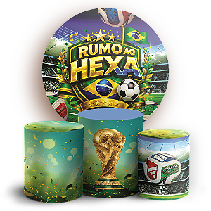 Capas Painel Redondo e Trio Cilindro Sublimado - Copa do Mundo Brasil