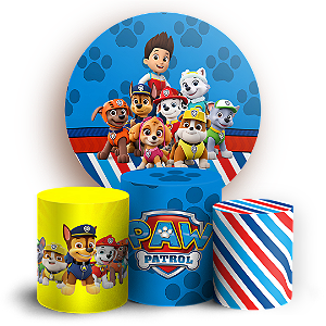 Capas Painel Redondo e Trio Cilindro Sublimado - Paw Patrol