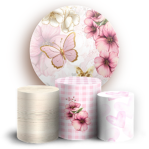 Capas Painel Redondo e Trio Cilindro Sublimado - Jardim