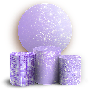 Capas Painel Redondo e Trio Cilindro Sublimado - Glitter