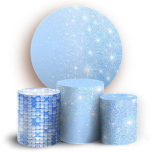 Capas Painel Redondo e Trio Cilindro Sublimado - Glitter