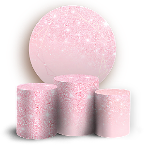 Capas Painel Redondo e Trio Cilindro Sublimado - Glitter