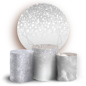 Capas Painel Redondo e Trio Cilindro Sublimado - Glitter