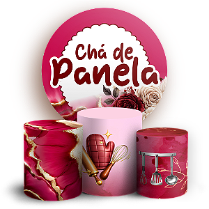Capas Painel Redondo e Trio Cilindro Sublimado - Chá de Panela