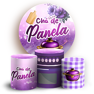 Capas Painel Redondo e Trio Cilindro Sublimado - Chá de Panela