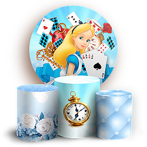 Capas Painel Redondo e Trio Cilindro Sublimado - Alice