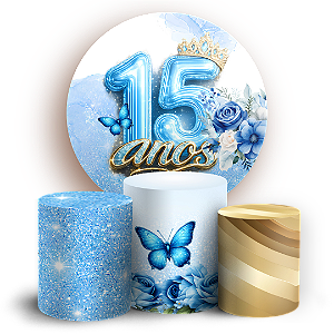 Capas Painel Redondo e Trio Cilindro Sublimado - 15 Anos