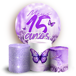 Capas Painel Redondo e Trio Cilindro Sublimado - 15 Anos