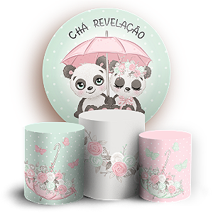 Capas Painel Redondo e Trio Cilindro Sublimado - Chá Revelação