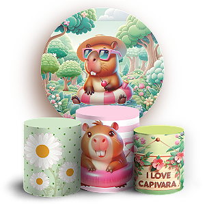 Capas Painel Redondo e Trio Cilindro Sublimado - Capivarinha