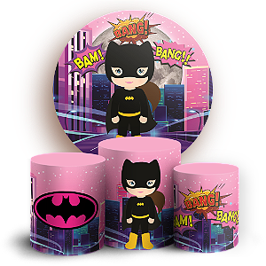 Capas Painel Redondo e Trio Cilindro Sublimado - Batgirl