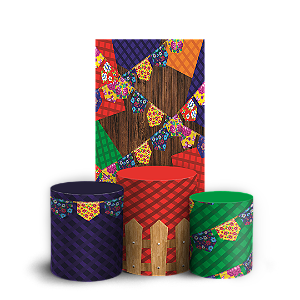 Capas Faixa Lateral e Trio Cilindro Sublimado Veste Fácil - Festa Junina