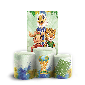 Capas Faixa Lateral e Trio Cilindro Sublimado Veste Fácil - Copa do Mundo Brasil