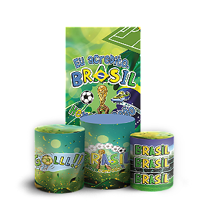 Capas Faixa Lateral e Trio Cilindro Sublimado Veste Fácil - Copa do Mundo Brasil