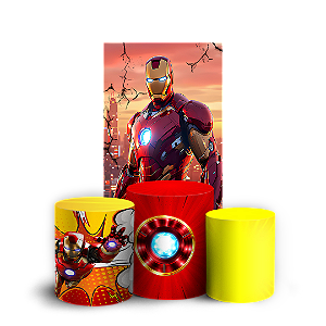 Capas Faixa Lateral e Trio Cilindro Sublimado Veste Fácil - Homem de Ferro