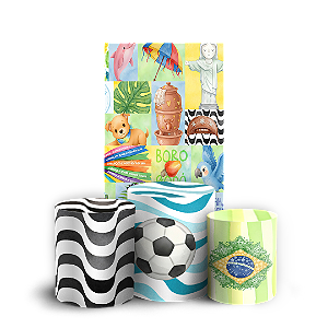 Capas Faixa Lateral e Trio Cilindro Sublimado Veste Fácil - Brasilidade Infantil