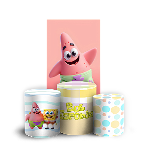 Capas Faixa Lateral e Trio Cilindro Sublimado Veste Fácil - Bob Esponja