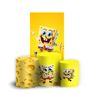 Capas Faixa Lateral e Trio Cilindro Sublimado Veste Fácil - Bob Esponja